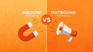Inbound marketing focuses on creating quality content that attracts customers organically, while outbound marketing relies on traditional advertising methods such as TV commercials, print ads, and cold calls.