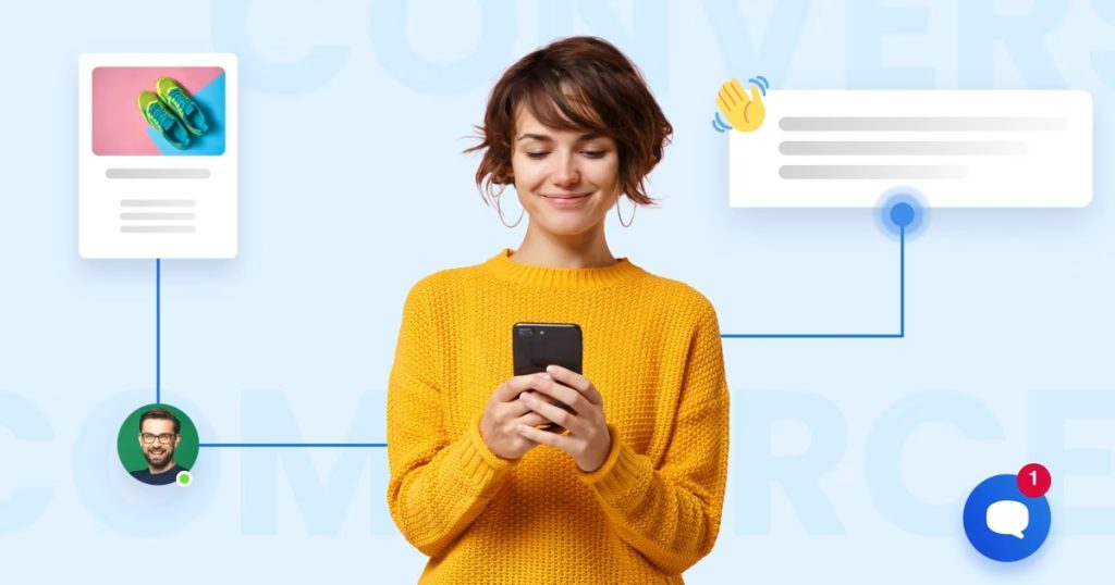 Conversational commerce is a term for the use of natural language processing (NLP) and artificial intelligence (AI) to enable customers to interact with businesses in the same way they would with another person. This could be through a chatbot, for example, which could be used to answer customer questions, take orders, and book appointments.